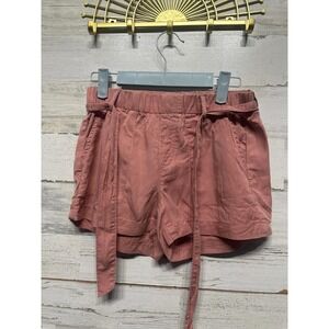 Copper Key Paperbag Shorts Girls M Mauve Pink Elastic Waist Tie Belt EUC